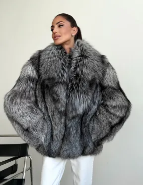 Шуба чернобурка - воротник шаль