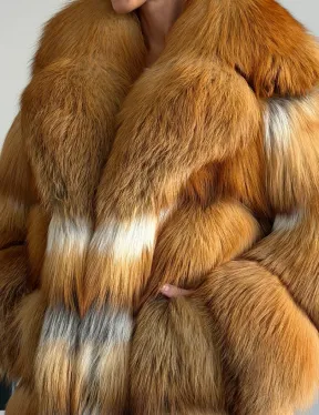 Шуба из меха огненной лисы