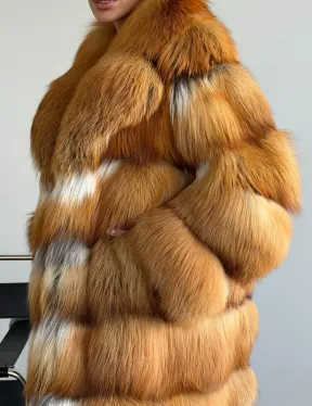 Шуба из меха огненной лисы