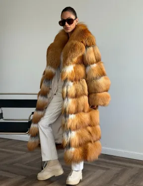 Шуба из меха огненной лисы