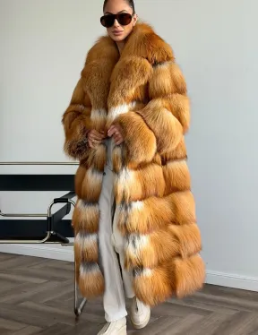 Шуба из меха огненной лисы