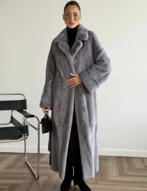 Голубая норковая шуба