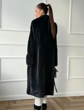 Норковая шуба с английским воротником