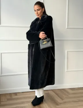 Норковая шуба с английским воротником