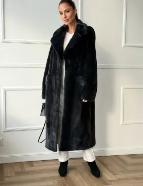Норковая шуба с английским воротником