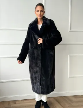 Норковая шуба с английским воротником