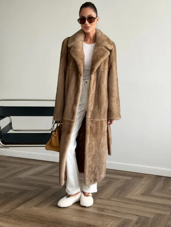 Шуба норковая классика - пастель