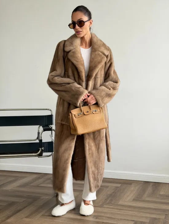 Шуба норковая классика - пастель