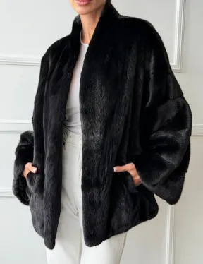 Куртка c V-образным воротом из норки SAGA FURS