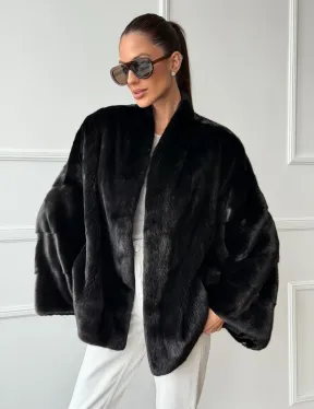 Куртка c V-образным воротом из норки SAGA FURS