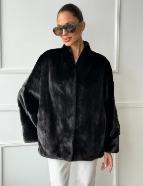 Куртка c V-образным воротом из норки SAGA FURS