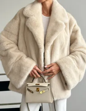 Женский норковый полушубок