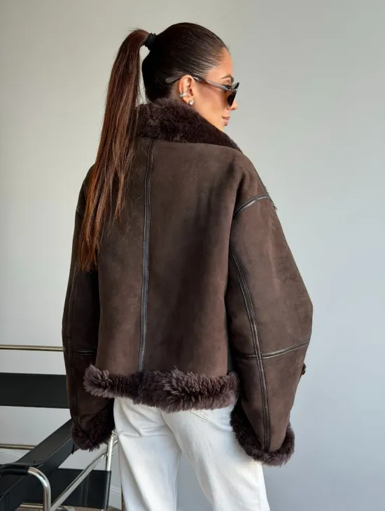 Женская двухсторонняя дубленка