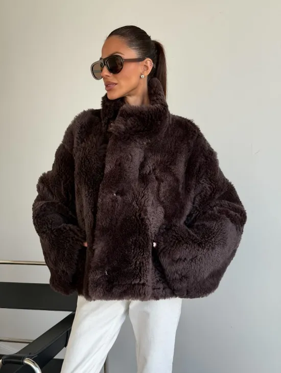 Женская двухсторонняя дубленка
