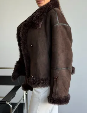 Женская двухсторонняя дубленка