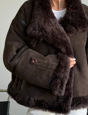 Женская двухсторонняя дубленка