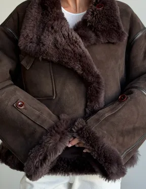 Женская двухсторонняя дубленка