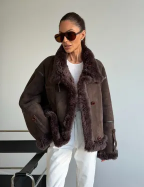 Женская двухсторонняя дубленка