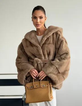 Норка пастель с капюшоном - летучая мышь