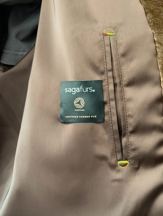 Норка жакет орех V-образный ворот