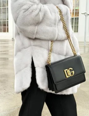 Белая норковая шуба с капюшоном - автоледи