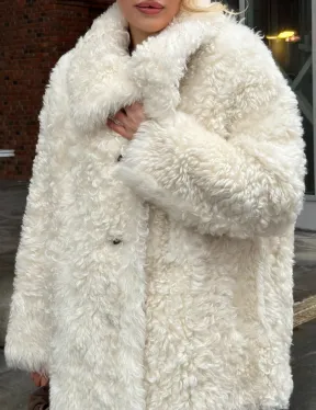 Белая шубка из тиградо