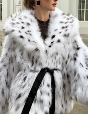 Шуба из лисьего меха под рысь с капюшоном