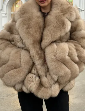 Шуба из песца под куницу