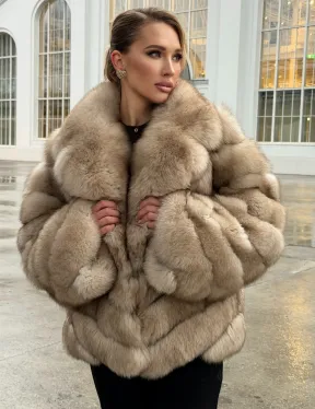 Шуба из песца под куницу