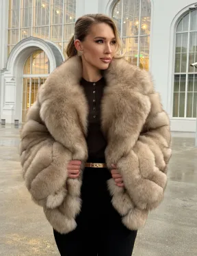 Шуба из песца под куницу