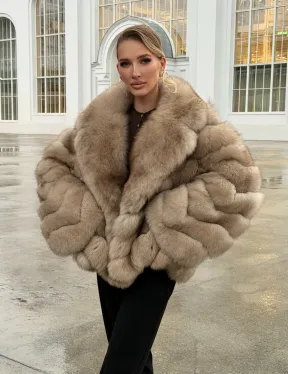 Шуба из песца под куницу