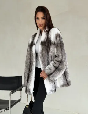 Белая шуба из норки крестовки