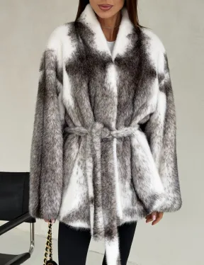 Белая шуба из норки крестовки