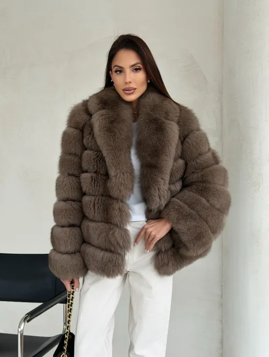 Шуба под соболь из песца