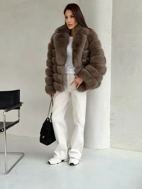 Шуба под соболь из песца