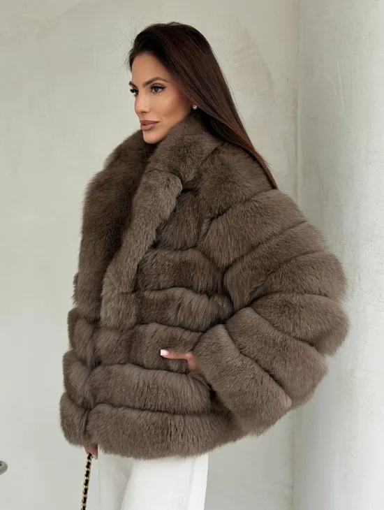 Шуба под соболь из песца