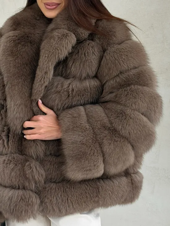 Шуба под соболь из песца