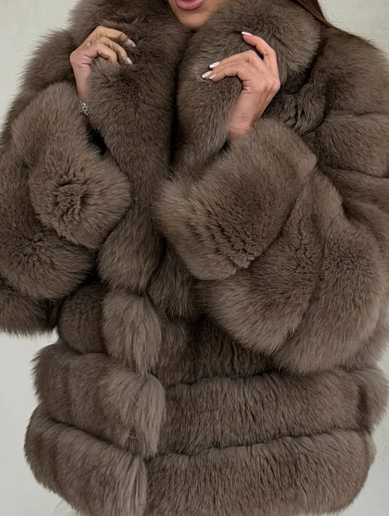 Шуба под соболь из песца