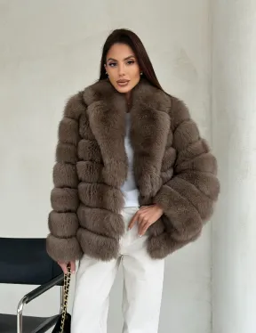 Шуба под соболь из песца