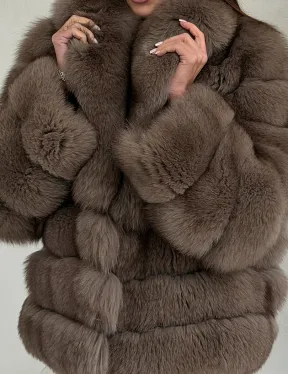 Шуба под соболь из песца