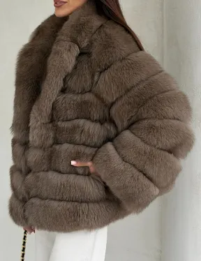 Шуба под соболь из песца