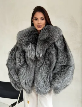 Полушубок из чернобурой лисы
