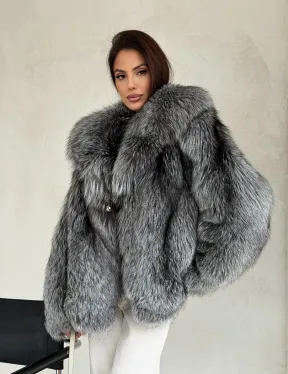 Полушубок из чернобурой лисы