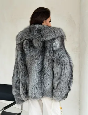 Полушубок из чернобурой лисы