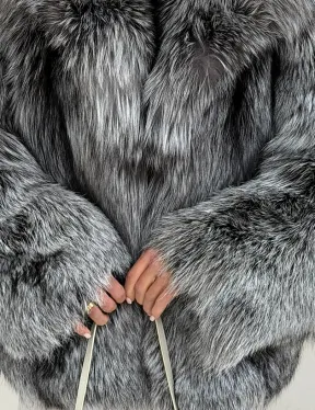 Полушубок из чернобурой лисы