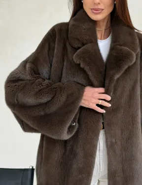 Меховой норковый жакет - английский воротник