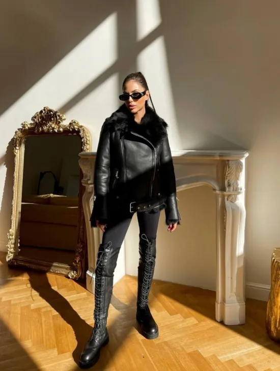 Дубленка авиатор на тоскане