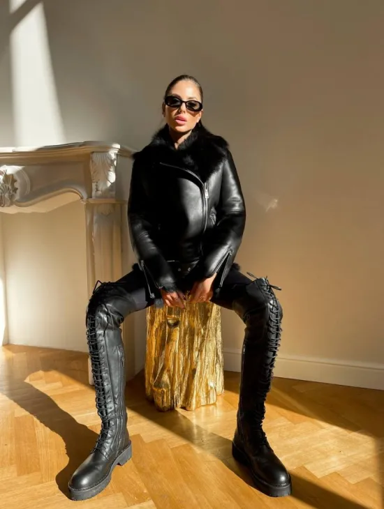 Дубленка авиатор на тоскане