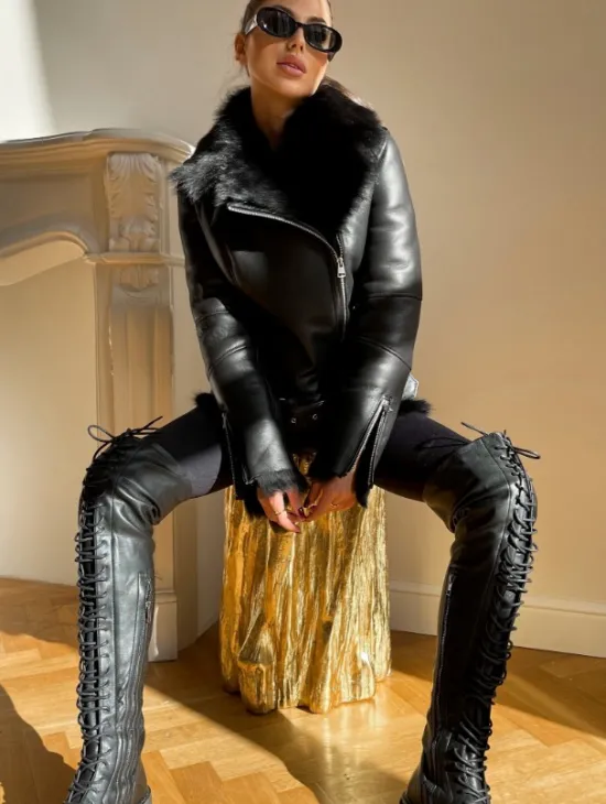 Дубленка авиатор на тоскане