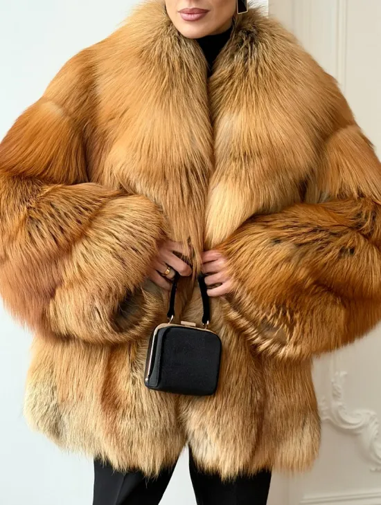 Шуба из лисы огневки